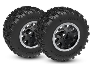 TRX10770-STBLK Reifen/F. TRX Mini-Maxx/Heck SZ/Si 2 Stück